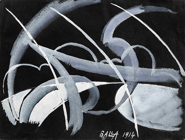 Giacomo Balla 1914
tempera on black paper
18 x 24 cm 2